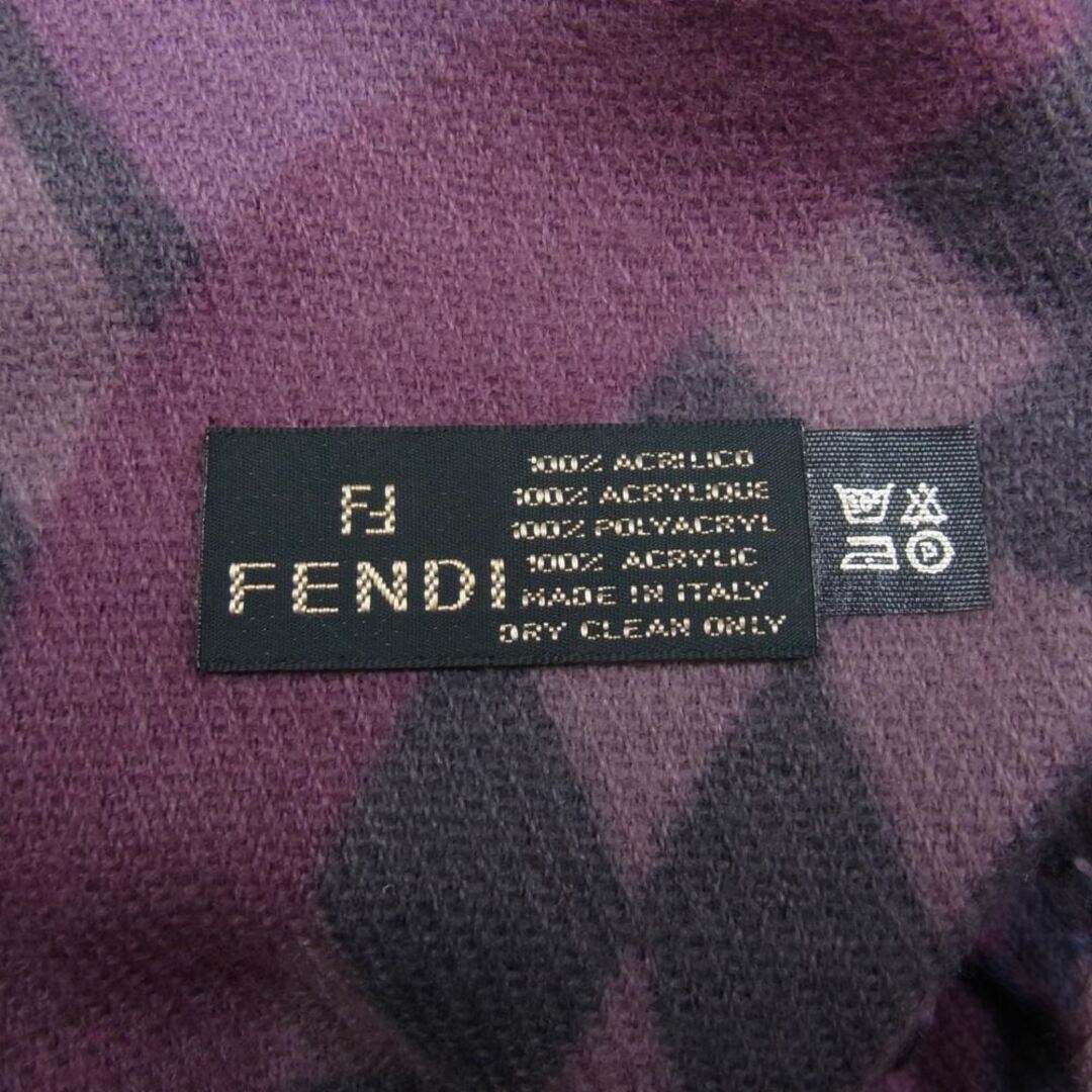 FENDI - FENDI フェンディ ロゴ刺繍 総柄 アクリル マフラー ストール