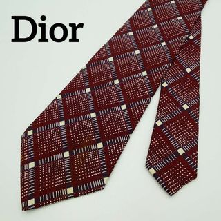 Christian Dior - ☆Christian Dior☆ ネクタイ チェック レッド