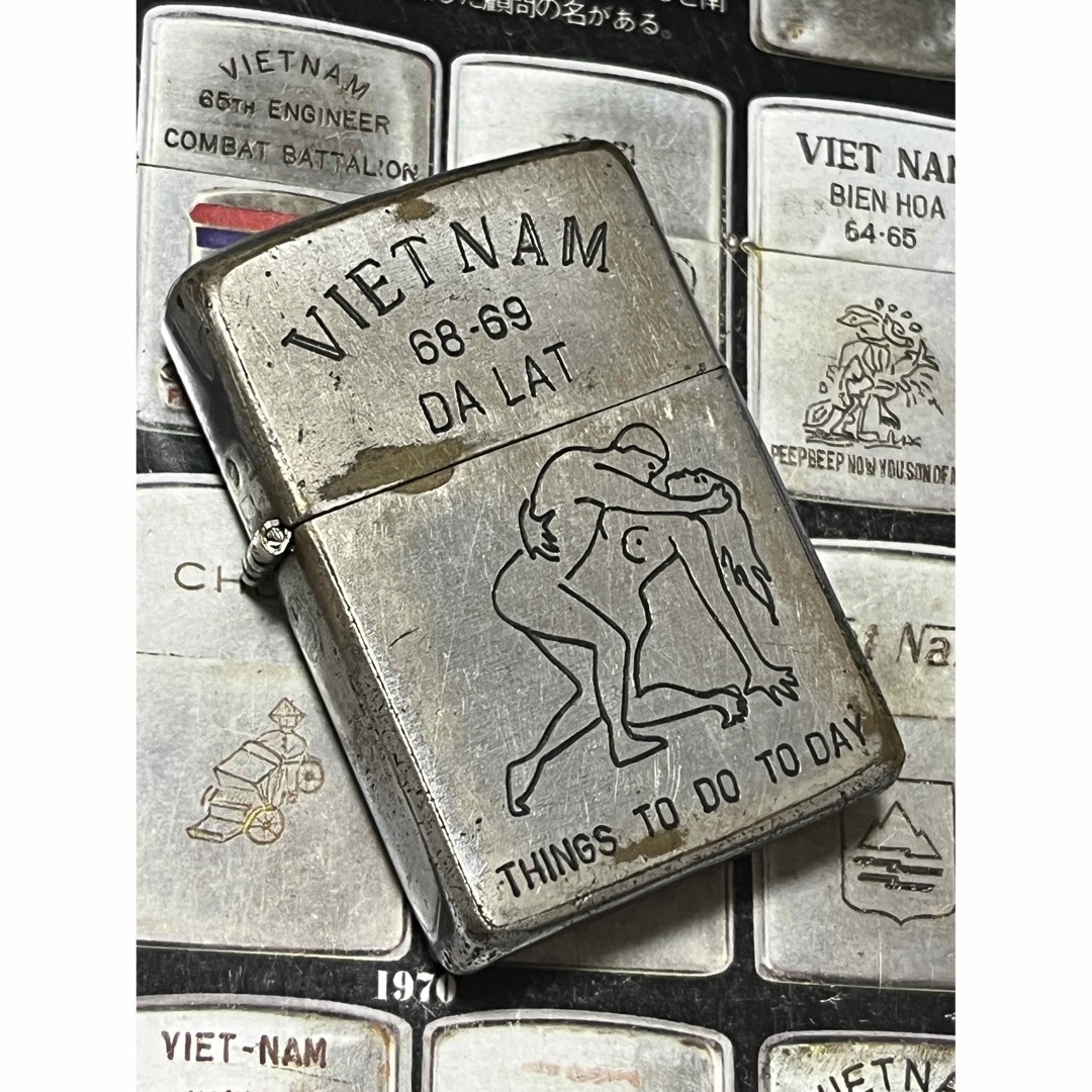 【ベトナムZIPPO】本物 1968年製ベトナムジッポー「第1歩兵師団」VIET