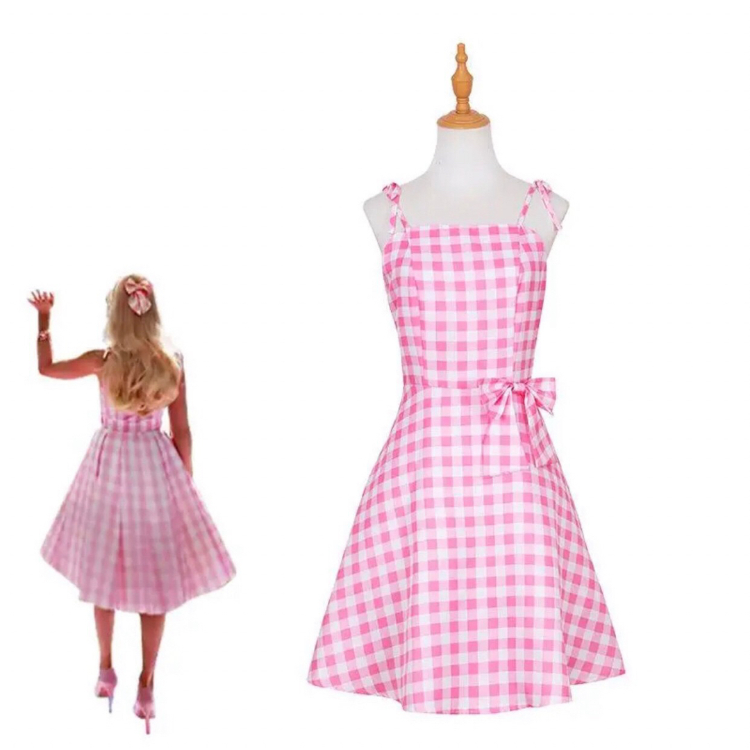 コスプレ　ハロウィン　バービー風　Barbie なりきり　ピンク　L size  キッズ/ベビー/マタニティのキッズ服女の子用(90cm~)(ワンピース)の商品写真