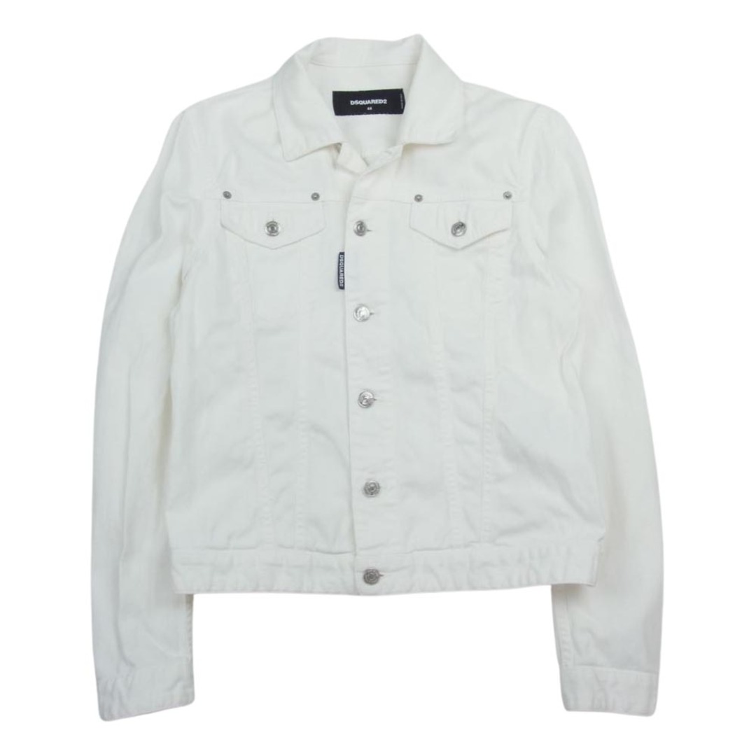 DSQUARED2 ディースクエアード デニムジャケット S74AM0596 S39781 WHITE DENIM JACKET ホワイトデニム トラッカージャケット ホワイト系 44