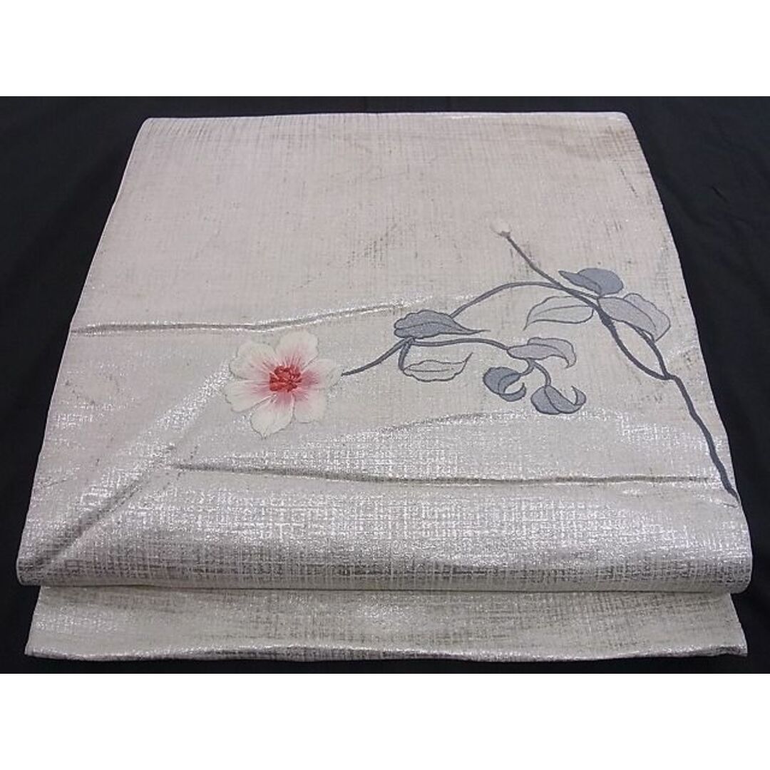 平和屋-こころ店■太鼓柄袋帯 刺繍 草花文 銀糸 正絹 逸品 A-az4852 | フリマアプリ ラクマ