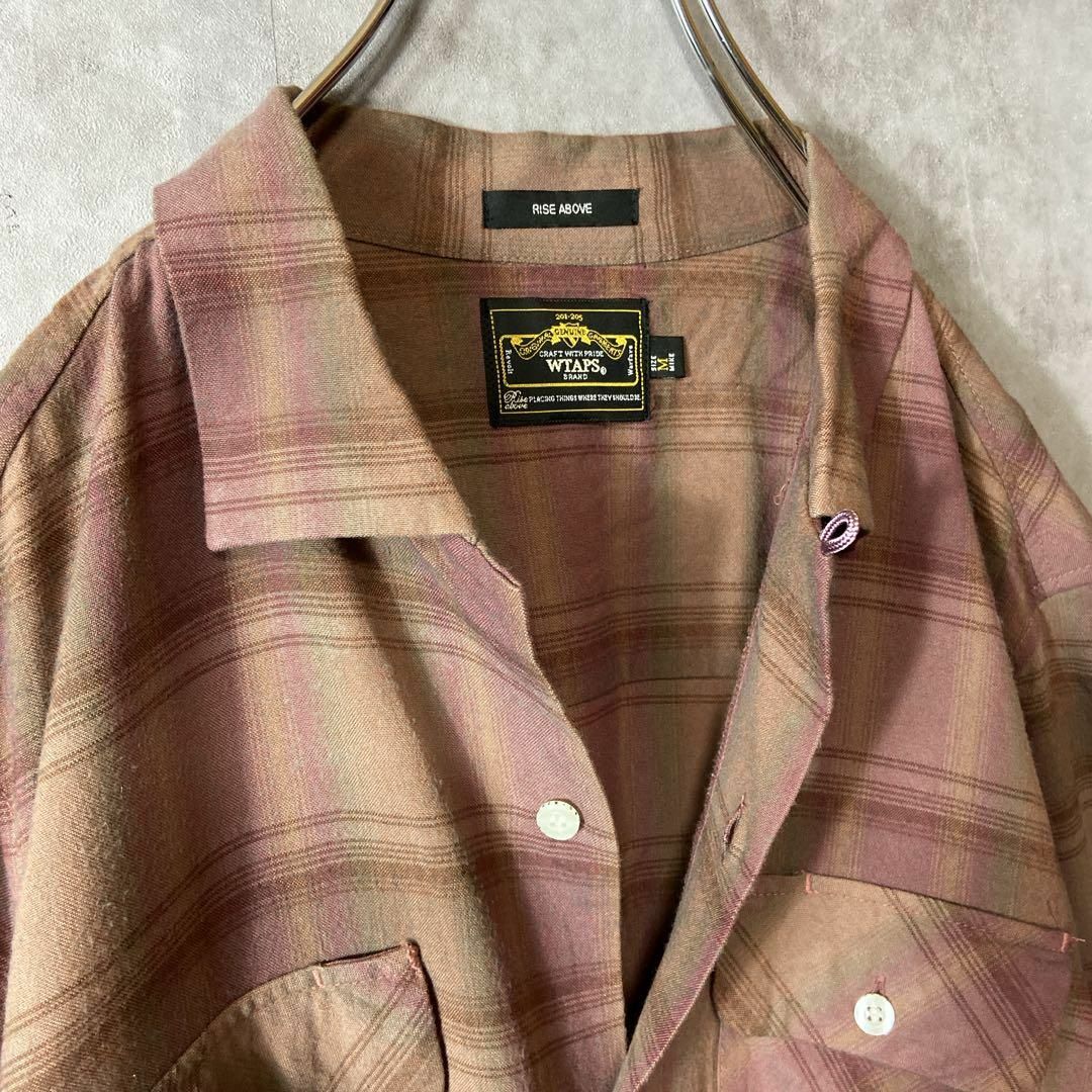 wtaps オンブレチェックシャツ　plaid shirts M相当　ブラウン