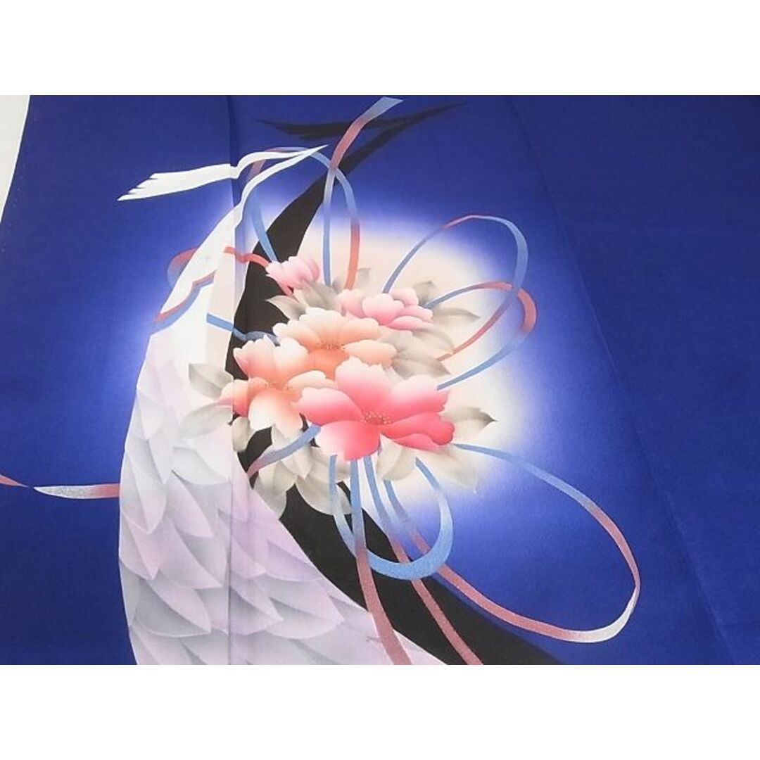 平和屋-こころ店■訪問着 孔雀花文 暈し染め 金彩 着丈160.5cm 裄丈64cm 正絹 逸品 A-ja4205