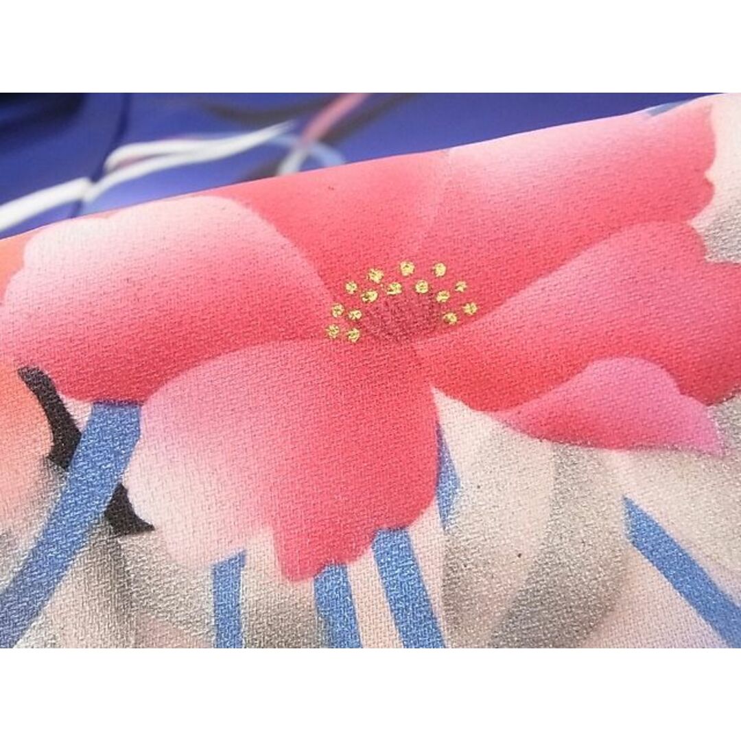 平和屋-こころ店■訪問着 孔雀花文 暈し染め 金彩 着丈160.5cm 裄丈64cm 正絹 逸品 A-ja4205