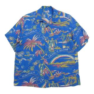 サンサーフ(Sun Surf)のSUN SURF サンサーフ SS37860 SPECIAL EDITION KIHI KIHI LAND OF ALOHA DISCOVERED 洋柄 ハワイアン 半袖 シャツ ブルー系 M【中古】(シャツ)