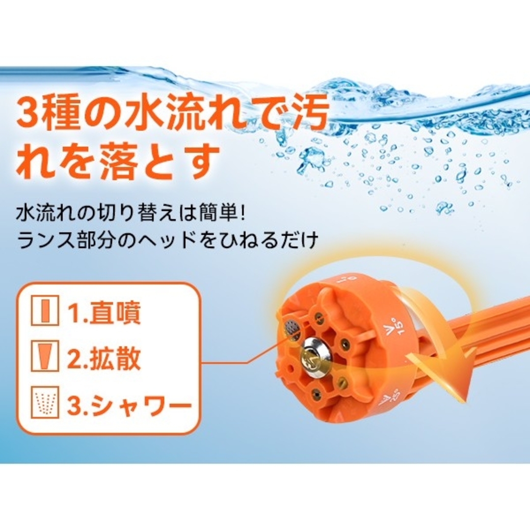 ☘️コードレス高圧洗浄器☘️ハイパワー 多機能ノズル バッテリー2個付属