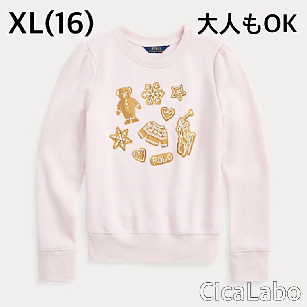 Ralph Lauren(ラルフローレン)の【新品】ラルフローレン アイコン ロゴ トレーナー ピンク XL(16)  キッズ/ベビー/マタニティのキッズ服女の子用(90cm~)(ニット)の商品写真