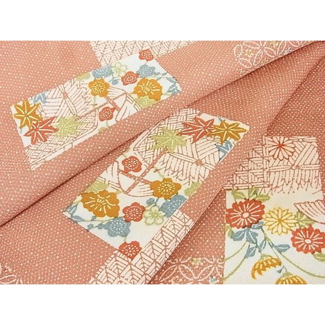 平和屋-こころ店■上質な小紋 色紙重ね花文 着丈162cm 裄丈66cm 正絹 逸品 A-ma6418 | フリマアプリ ラクマ
