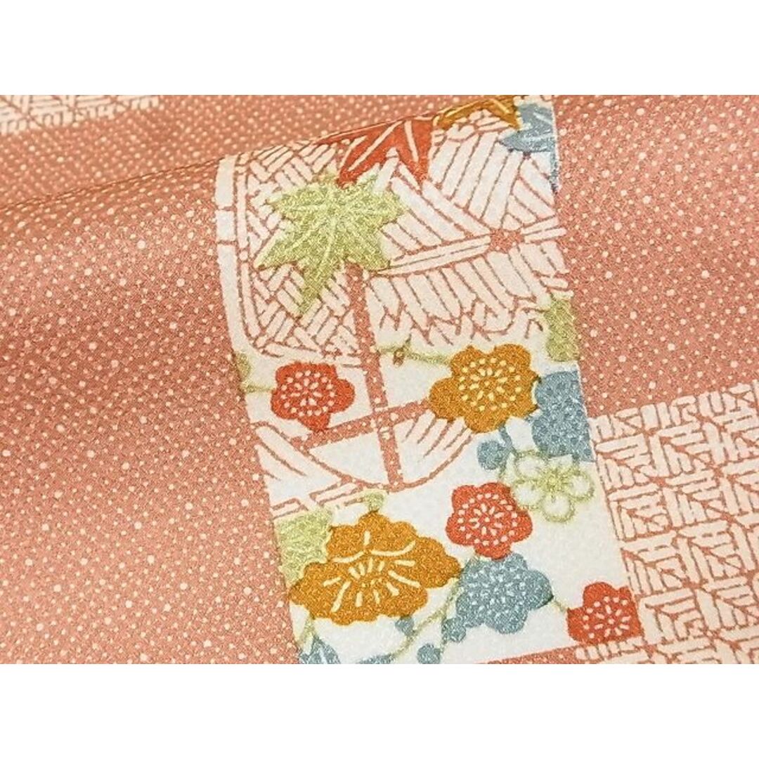 平和屋-こころ店■上質な小紋 色紙重ね花文 着丈162cm 裄丈66cm 正絹 逸品 A-ma6418