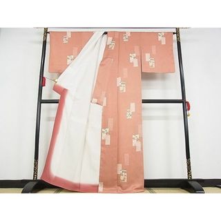 平和屋-こころ店□上質な小紋 色紙重ね花文 着丈162cm 裄丈66cm 正絹 ...