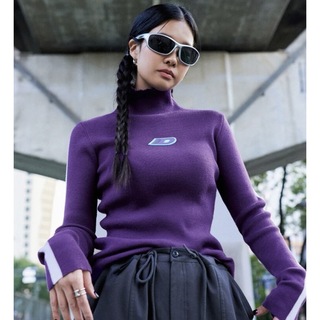 SHEIN DAZY Y2Kサイドラインハイネックセーター(ニット/セーター)