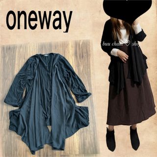 ワンウェイ(one*way)のoneway♡異素材切替カーディガン　七分袖(カーディガン)