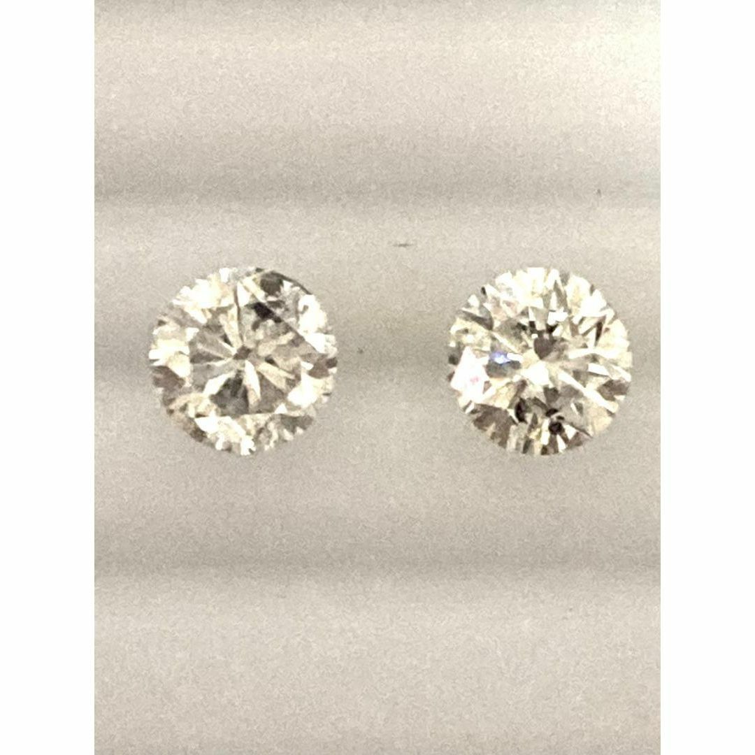 訳あり！ 新品 PT天然ダイヤモンドピアス 計０．８ｃｔ 中央宝石研究所