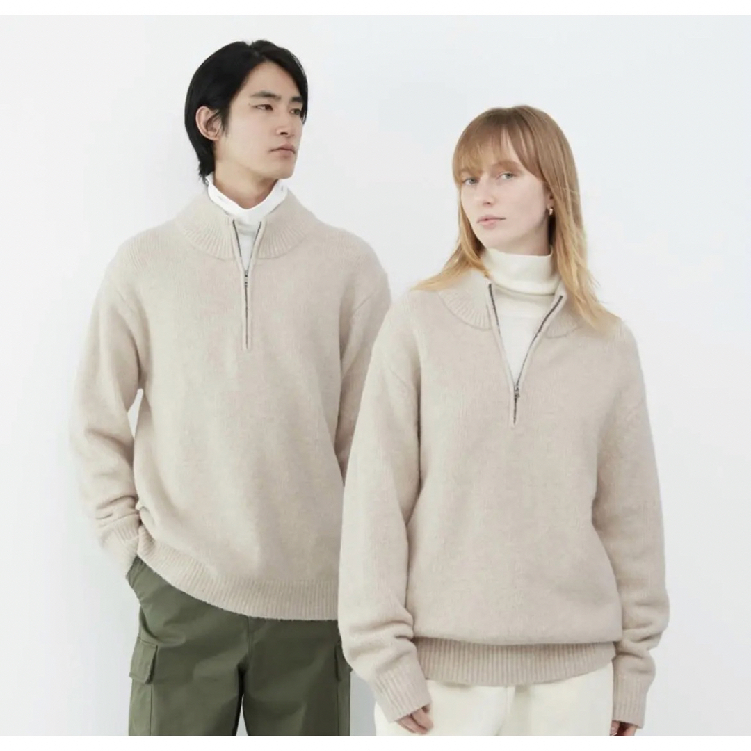 UNIQLO - ユニクロ スフレヤーンハーフジップセーター（長袖）S ...