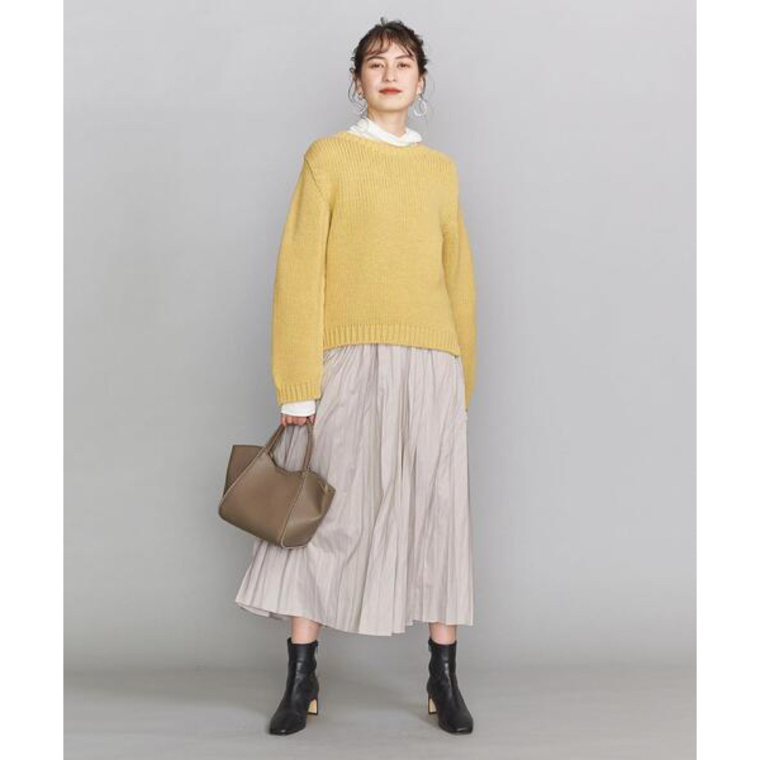 BEAUTY&YOUTH UNITED ARROWS(ビューティアンドユースユナイテッドアローズ)のBY∴ レザーライクサテンプリーツスカート ◆ レディースのスカート(ロングスカート)の商品写真