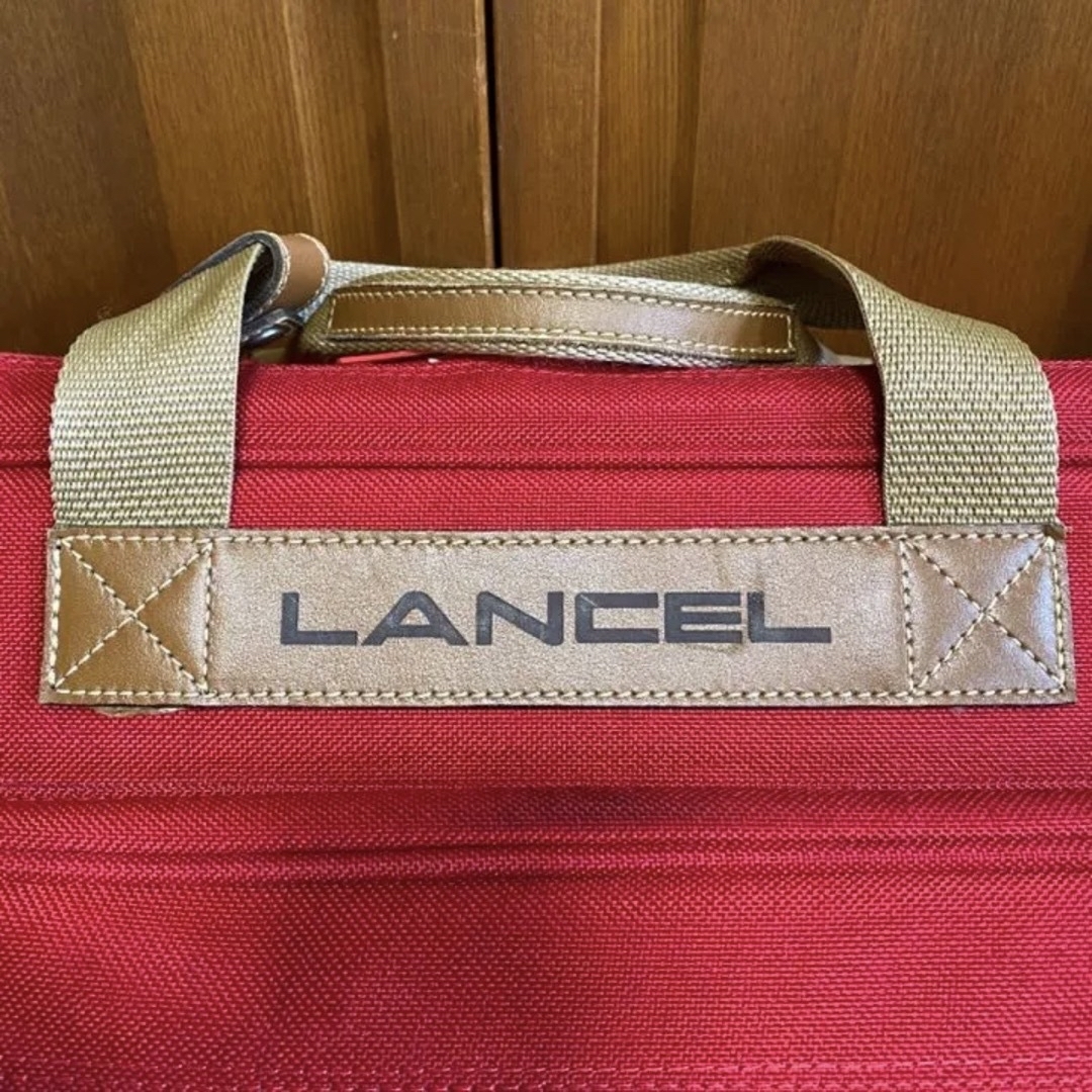 LANCEL(ランセル)の【美品】LANCEL ランセル ボストンバッグ 旅行鞄 トラベルバッグ レッド メンズのバッグ(ボストンバッグ)の商品写真