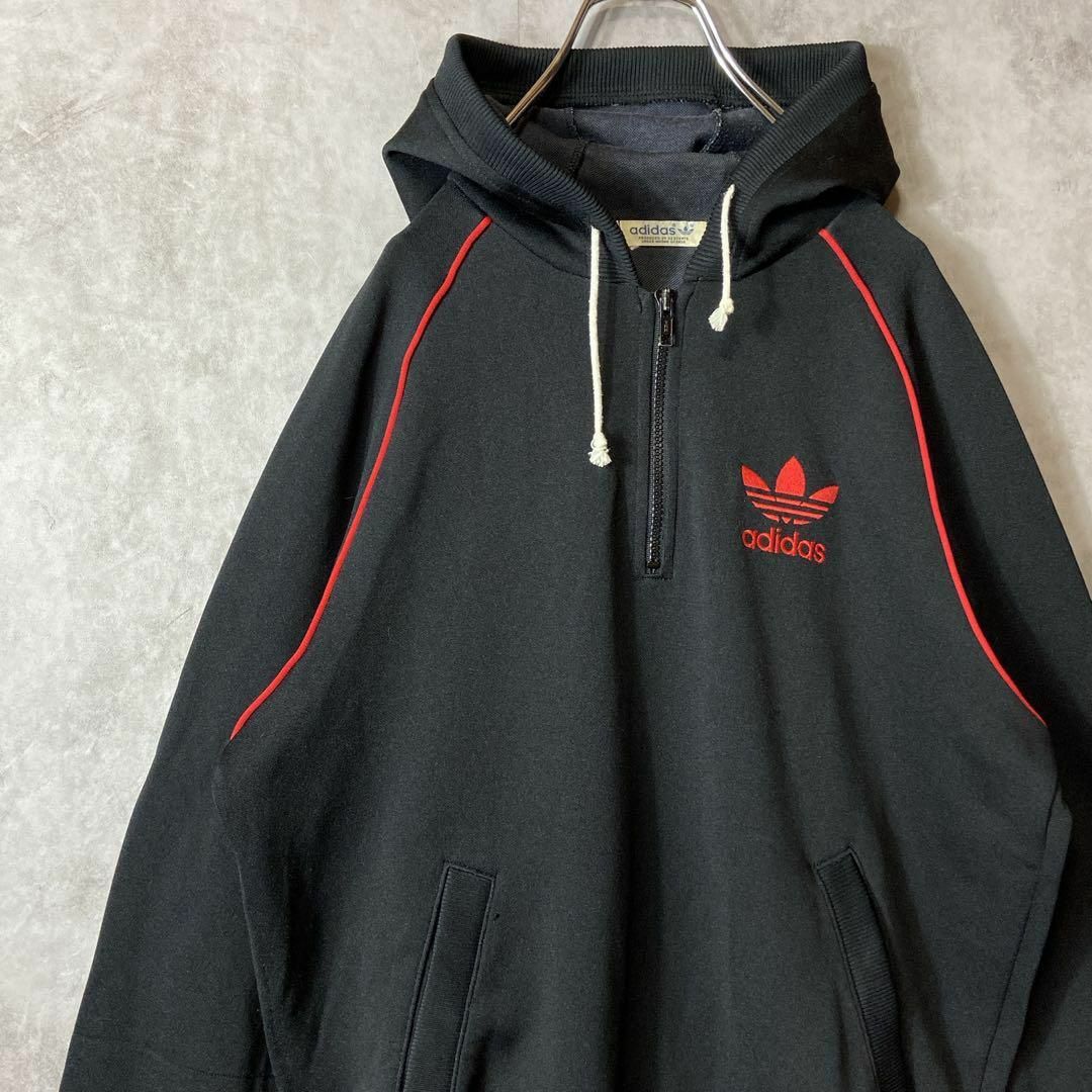 【激レア】90s adidas レイヤード 中綿 ジップ パーカー デサント