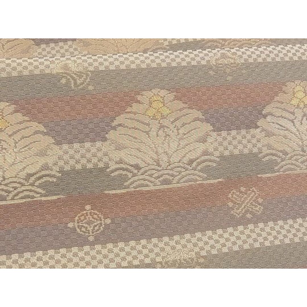 平和屋-こころ店□九寸名古屋帯 名物裂 鶏頭 金糸 正絹 逸品 B-cy4762 ...