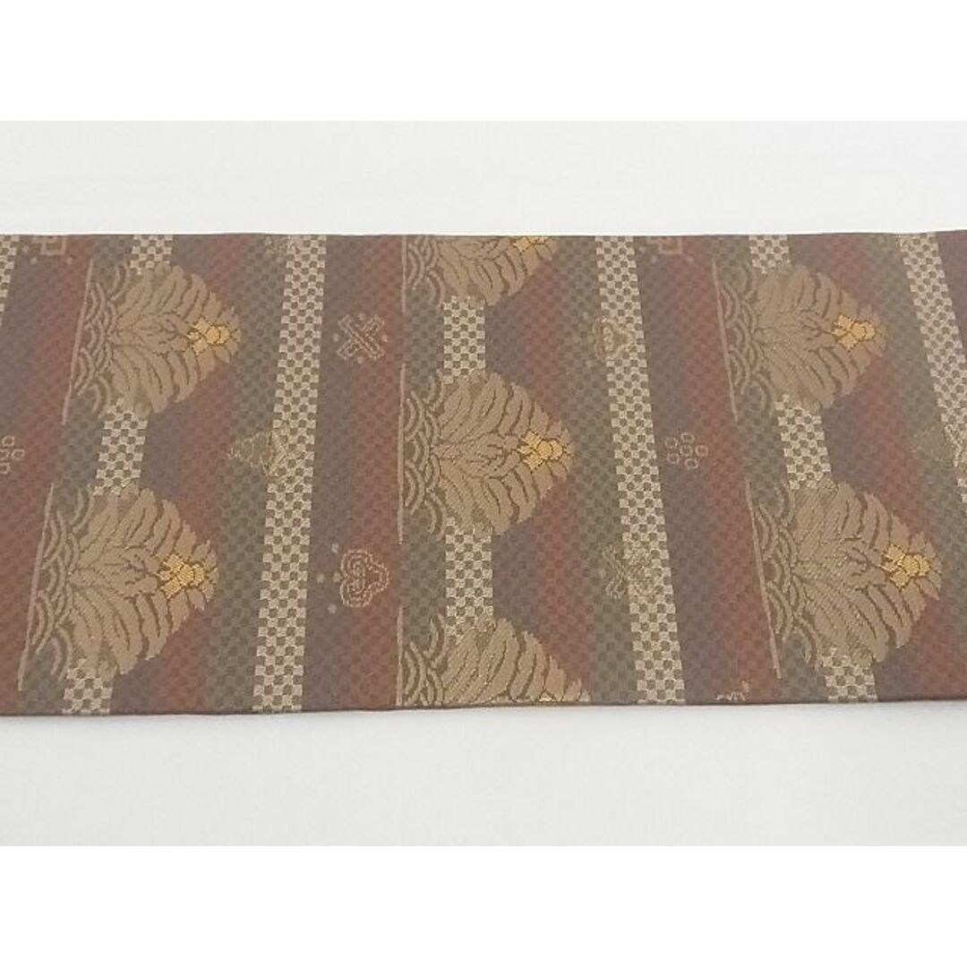 平和屋-こころ店□九寸名古屋帯 名物裂 鶏頭 金糸 正絹 逸品 B-cy4762 ...