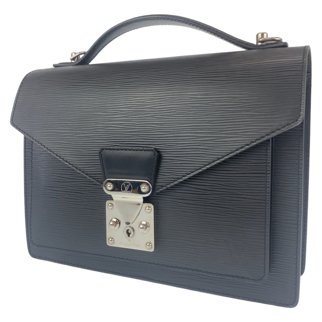 LOUIS VUITTON ルイヴィトン モンソー エピ ロゴ 金具 ブラック-