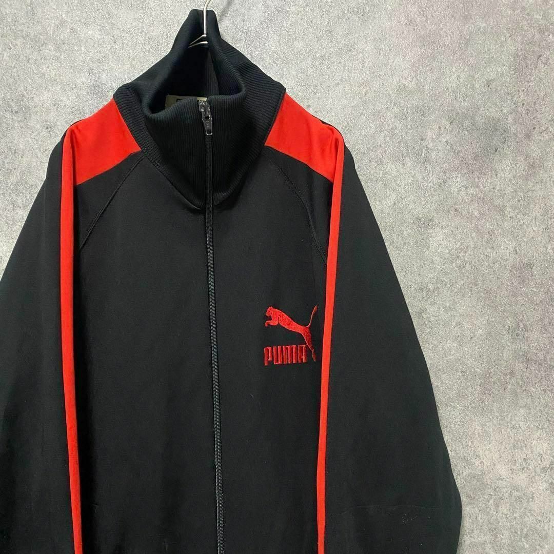 90s 　PUMA プーマ　トラックジャケット　ジャージ　黒　ワンポイント