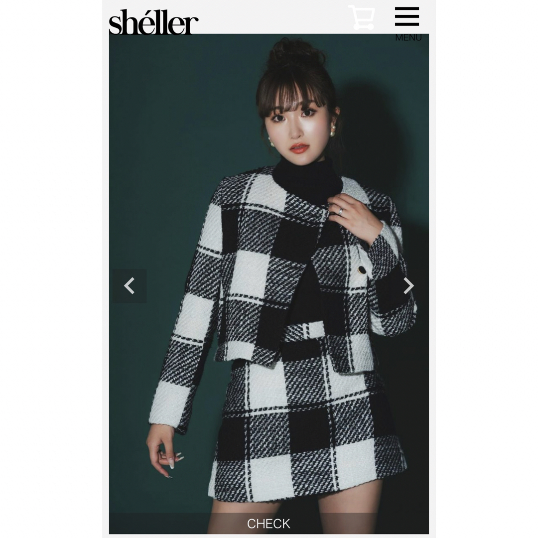 【新品未使用】ブロックチェックツイードキュロットsheller シェリエ レディースのスカート(ミニスカート)の商品写真