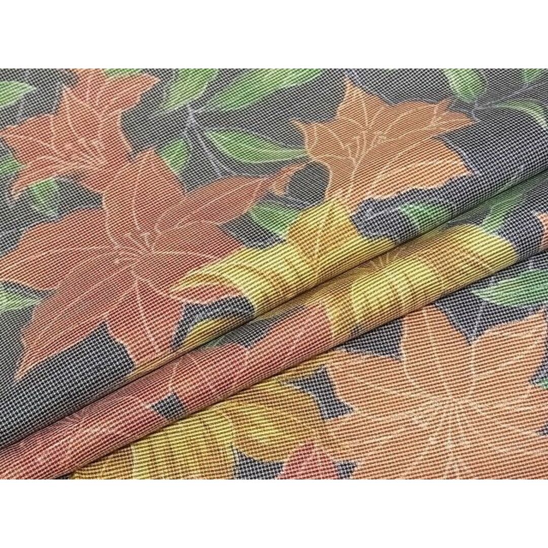 平和屋-こころ店■上質な紬 風景草花文 着丈162.5cm 裄丈64cm 正絹 逸品 未使用 A-ta5923
