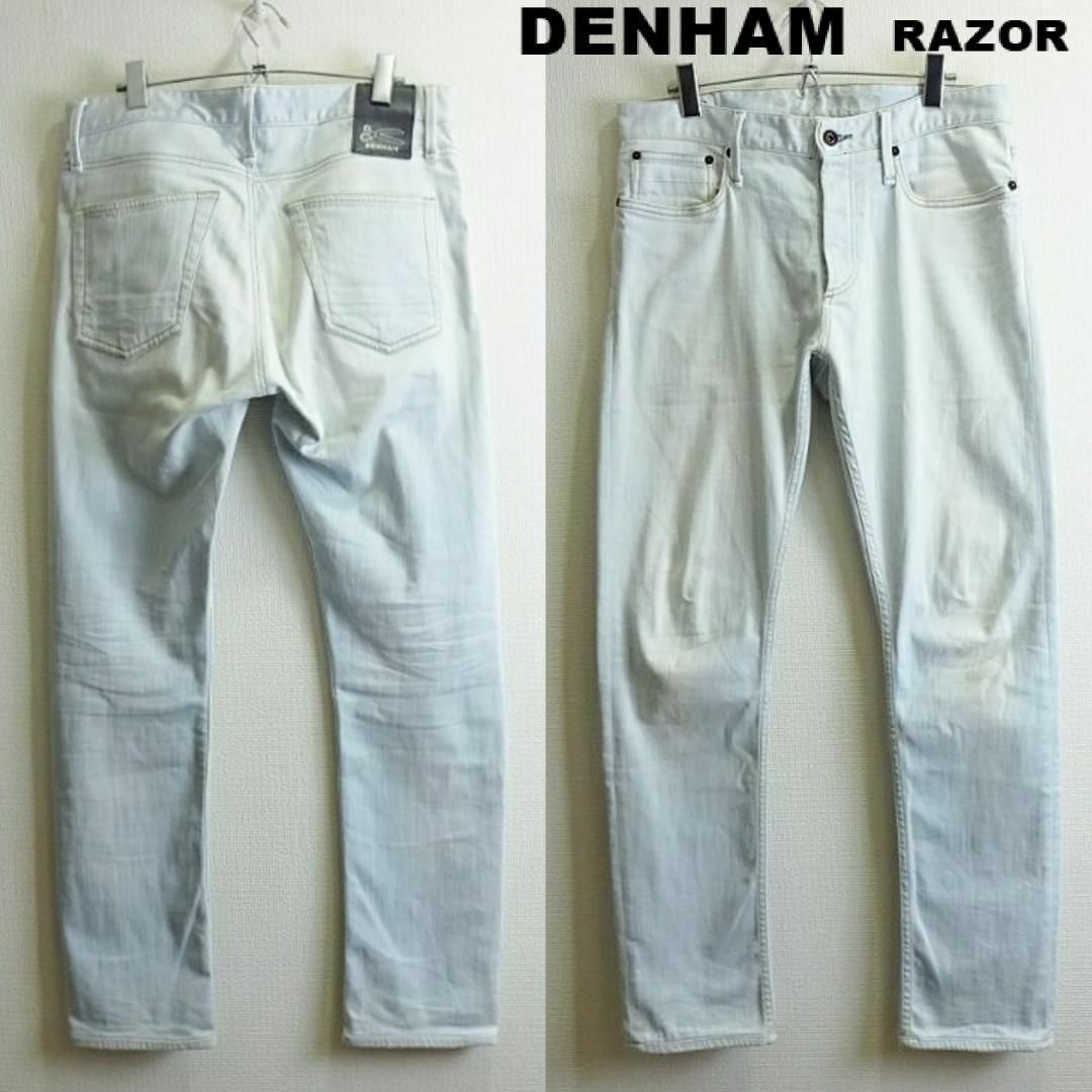 DENHAM　RAZOR　W85cm　スリムフィットデニム　強ストレッチ　薄青