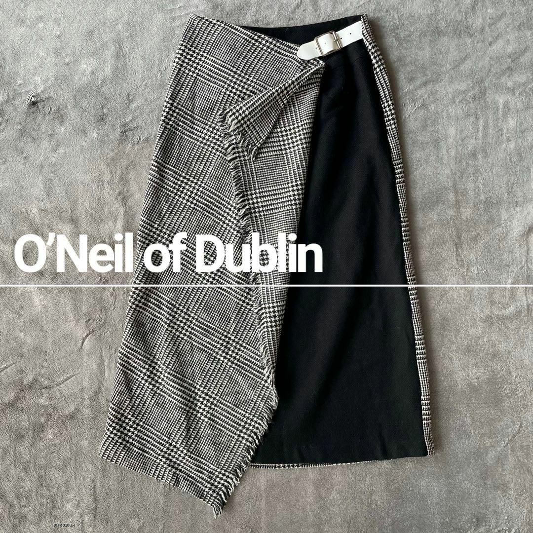 【希少】O'NEIL of DUBLIN ウール ラップスカート 千鳥柄