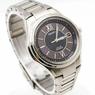 セイコー(SEIKO)の《美品》SEIKO 腕時計 ブラック ソーラー チタニウム デイトk(腕時計)