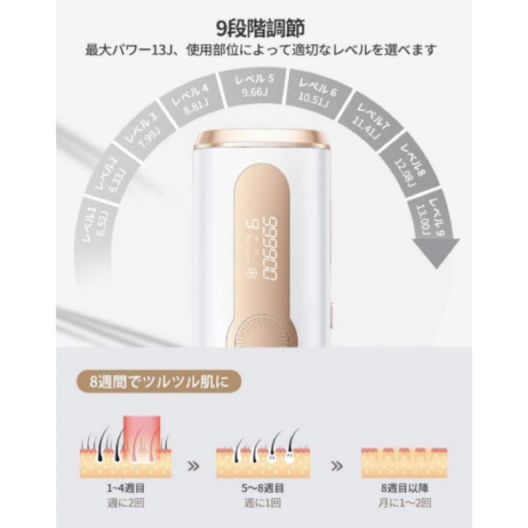 脱毛器 冷感脱毛器 IPL脱毛器 だつもうき 99万発 家庭用 軽量 VIO対応