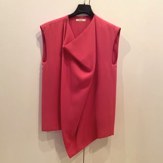 未使用品◎正規品 イタリア製 CELINE セリーヌ フィービー期 レディース 20K673060 シルク使い ノースリーブトップス ブラック 38 タグ付き