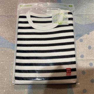 ユニクロ(UNIQLO)の新品　ユニクロ　ベビー　80 クルーネックT ボーダー(シャツ/カットソー)