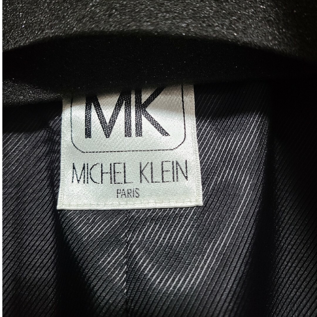 MK MICHEL KLEIN(エムケーミッシェルクラン)の最終値下げ黒　コート　MＫ　スタンドカラー　40 レディースのジャケット/アウター(ロングコート)の商品写真