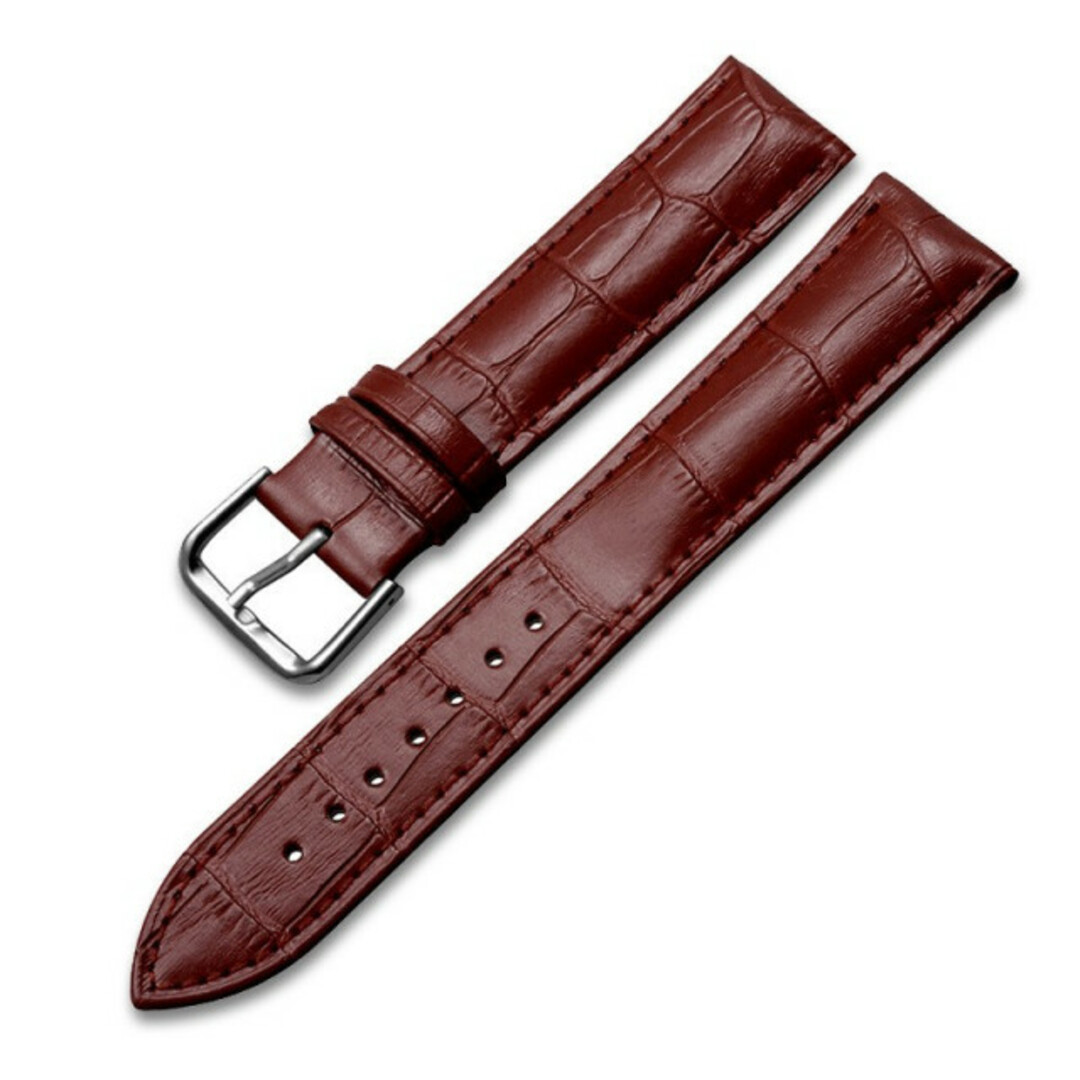 牛皮製クロコ模様型押し 18㎜ 腕時計ベルト ブラウンの通販 by のん's shop｜ラクマ
