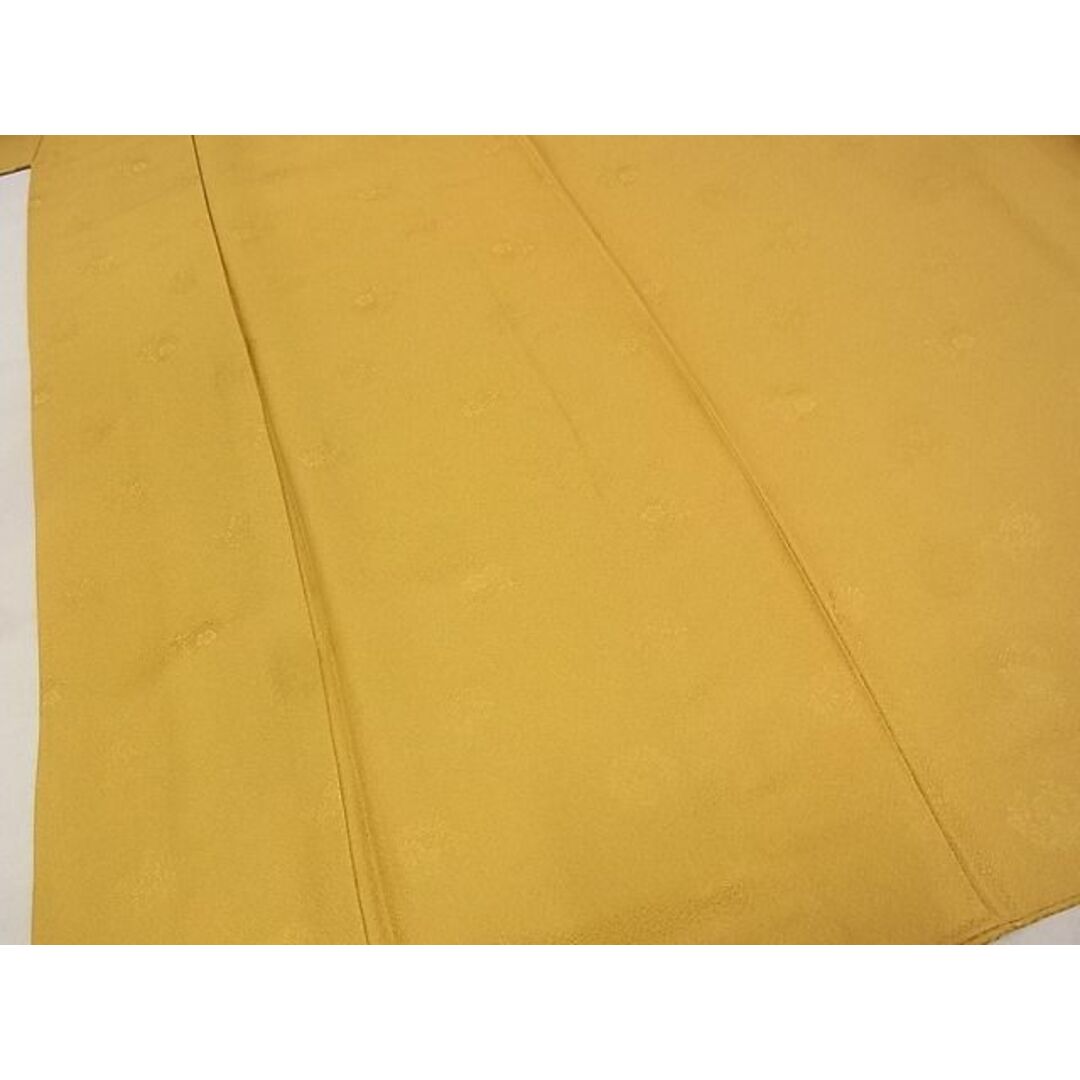 平和屋-こころ店■上質な色無地 草花丸地紋 四君子 金色 着丈167cm 裄丈65.5cm 正絹 逸品 A-ta5305