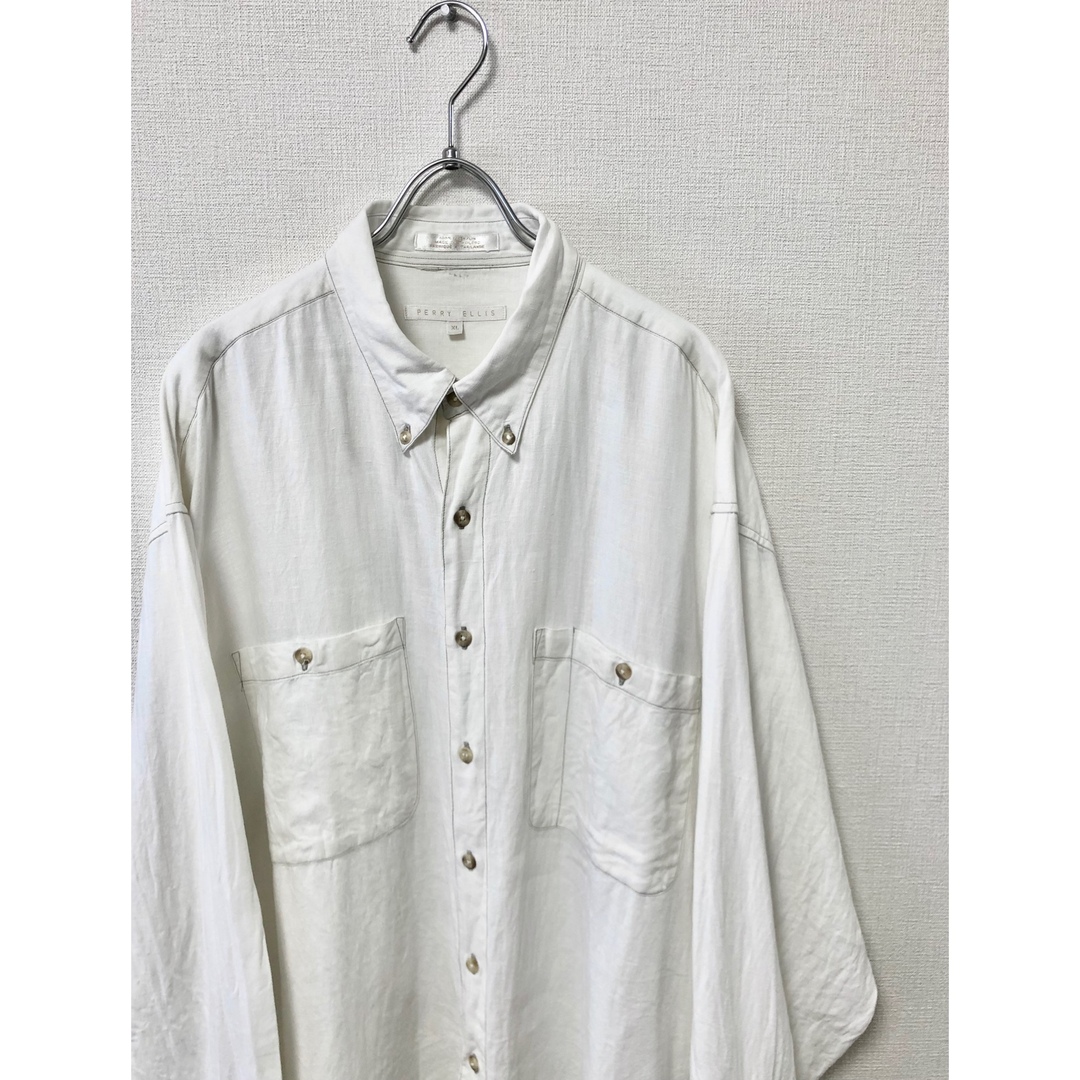 PERRY ELLIS(ペリーエリス)の90's PERRY ELLIS VINTAGE LINEN SHIRT ペリー メンズのトップス(シャツ)の商品写真