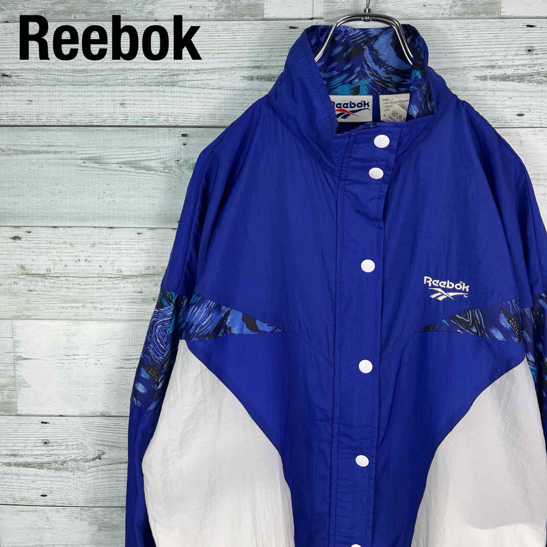 Reebok - リーボック 古着 切替 刺繍ロゴ 旧タグ ナイロンジャケット