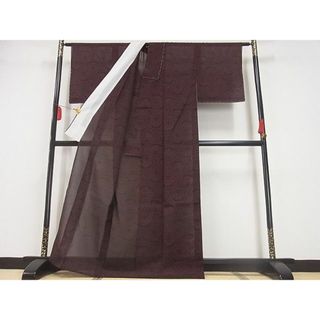 平和屋-こころ店□極上 夏物 小紋 紗 蜘蛛の巣 着丈164cm 裄丈66cm