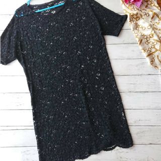 アルアバイル(allureville)の美品！allureville☆シースルー花柄レース×ミニワンピース(ミニワンピース)