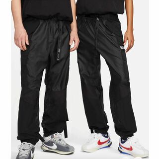 ナイキ ×サカイ Sacai  AS U NRG Pant  DQ9061-010 ロゴプリントナイロンカーゴロングパンツ メンズ XS