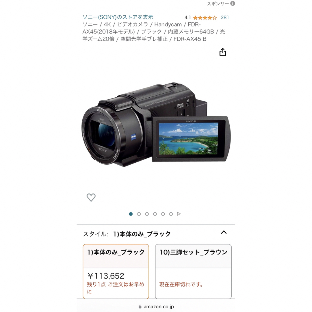 SONY - FDR-AX45 デジタル4Kビデオカメラレコーダー お買い得セット