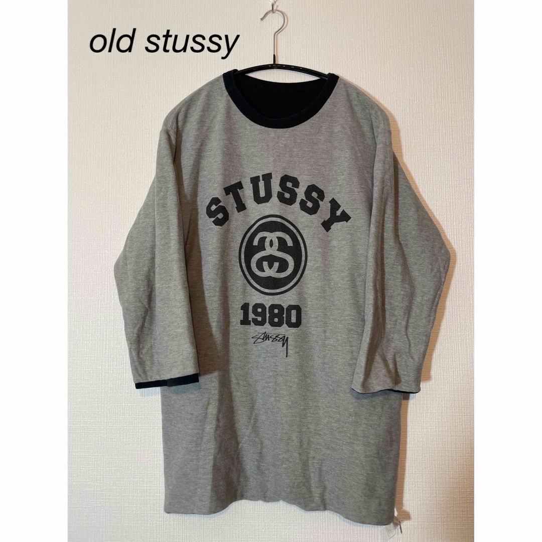 STUSSY(ステューシー)のSTUSSY 00s初期 SSロゴ リバーシブル スウェット 7分袖 メンズのトップス(Tシャツ/カットソー(七分/長袖))の商品写真