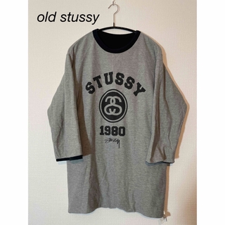 ステューシー(STUSSY)のSTUSSY 00s初期 SSロゴ リバーシブル スウェット 7分袖(Tシャツ/カットソー(七分/長袖))