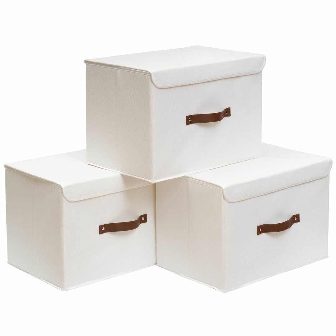【色: ホワイト】OUTBROS 収納ボックス3個組収納ケース ふた付き大容量