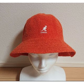 カンゴール(KANGOL)のM 美品 KANGOL Bermuda Casual バケットハット オレンジ(ハット)