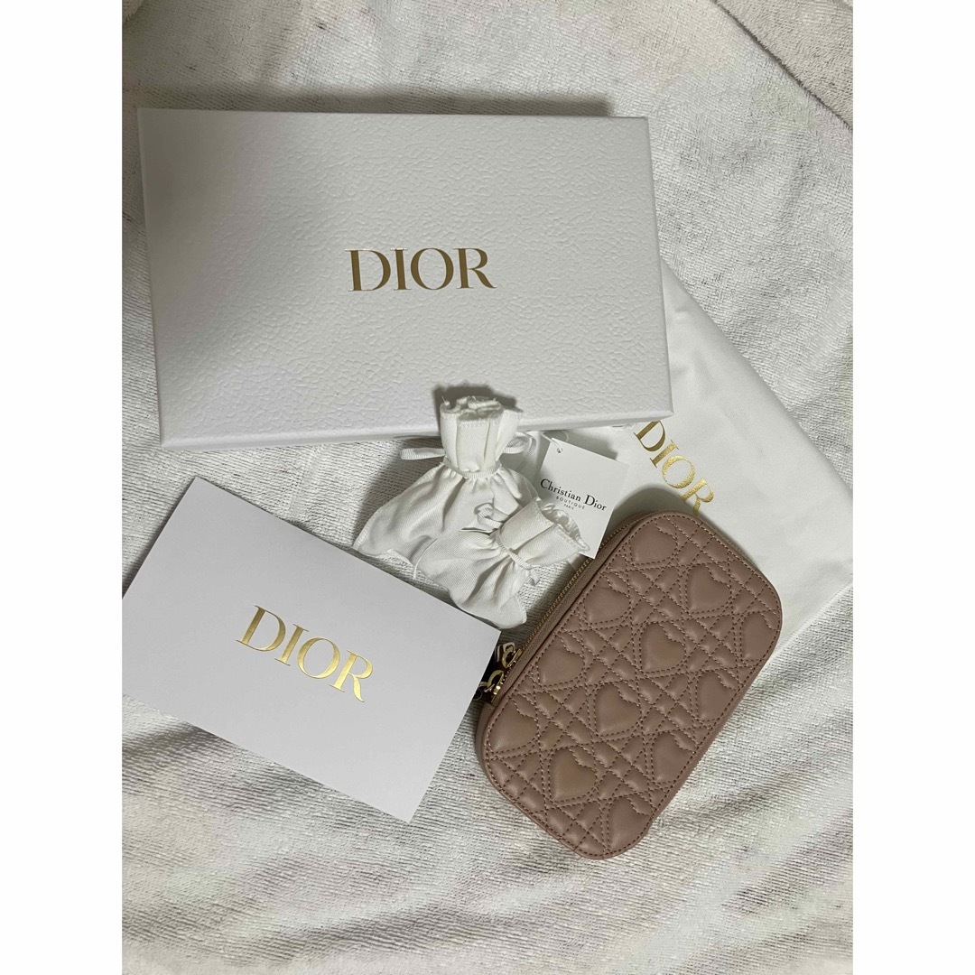 DIOR レディディオール フォンホルダー ハート ピンク