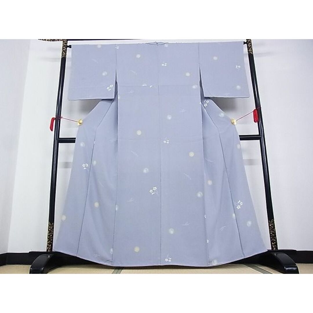 平和屋-こころ店■上質な小紋 舞花文 金彩 着丈161cm 裄丈64cm 正絹 逸品 A-ja4359