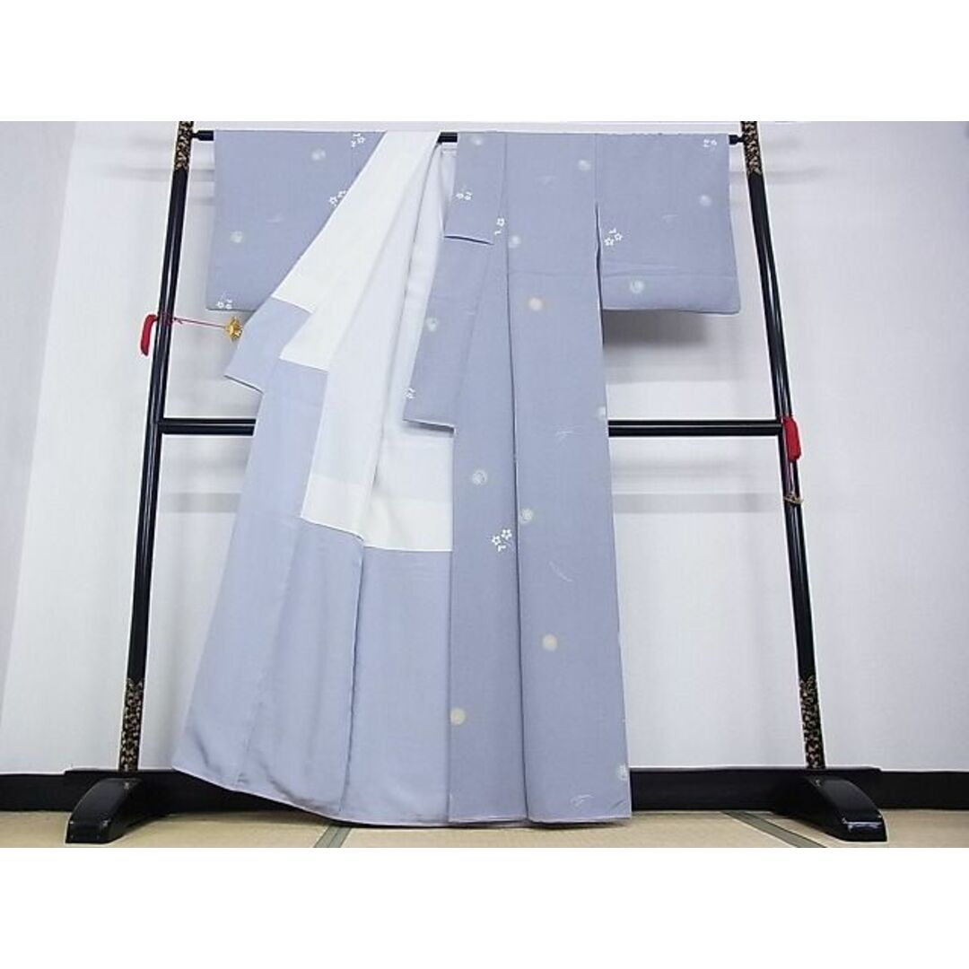 平和屋-こころ店■上質な小紋 舞花文 金彩 着丈161cm 裄丈64cm 正絹 逸品 A-ja4359